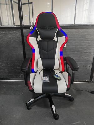 Assento de braço ajustável em altura cadeira de jogos LED RGB com estilo giratório de massagem e alto-falantes