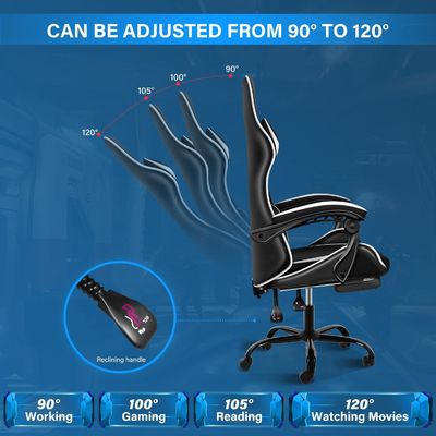 Cadeira de jogo de metal ajustável Cadeira de escritório ergonômica para máximo conforto e durabilidade