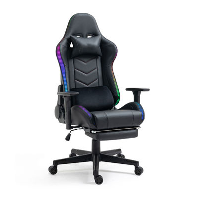 Cadeira de computador ajustável com apoio para a cabeça e suporte lombar Cadeira de jogos de estrutura metálica