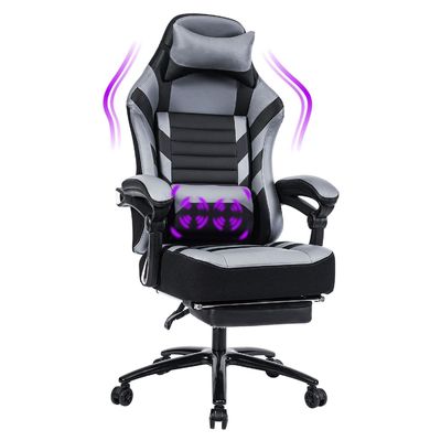 Cadeira de jogos de cores personalizada com apoio de pé de espuma de memória ajustável