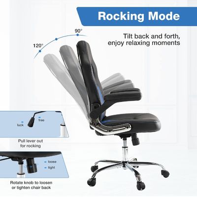 30 libras Cadeira de escritório ajustável com design ergonômico PU couro e suporte lombar