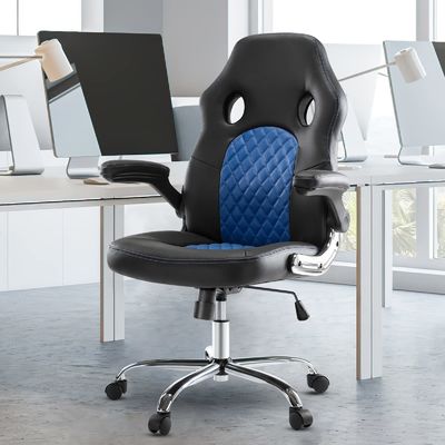 30 libras Cadeira de escritório ajustável com design ergonômico PU couro e suporte lombar
