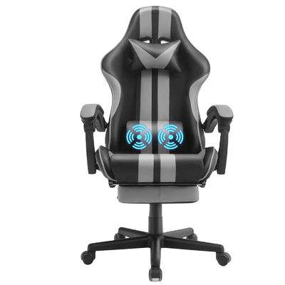 Cadeira de jogo de estilo de corrida com apoio de pé apoio de cabeça e suporte lombar cor personalizada