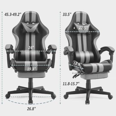 Cadeira de jogo de estilo de corrida com apoio de pé apoio de cabeça e suporte lombar cor personalizada