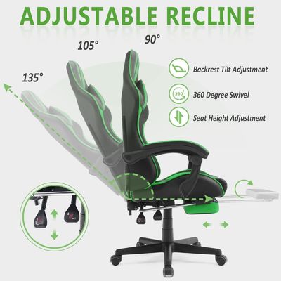 ALINUNU Ergonomic Racing Style PC Game Cadeira de computador com apoio de cabeça e apoio lombar