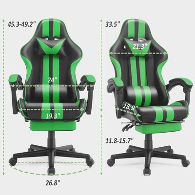 ALINUNU Ergonomic Racing Style PC Game Cadeira de computador com apoio de cabeça e apoio lombar