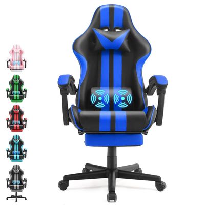Cadeira de jogo ergonômica de estilo de corrida com apoio para a cabeça e apoio lombar Capacidade de 300 libras