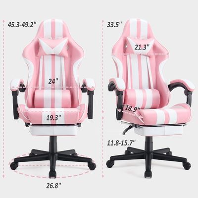 Cadeira de computador de escritório com apoio para os pés e suporte lumbar
