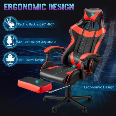 Experimente a melhor cadeira de jogos com apoio de pé Recomendação de peso máximo 250 libras