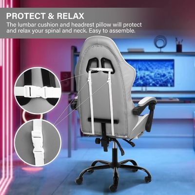Cadeira giratória ajustável em altura Recliner ergonômico para computadores de escritório e jogos de vídeo