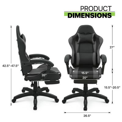 Cadeira de jogos de escritório de computador em cor personalizada com apoio de apoio de cabeça e apoio lombar