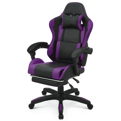 Cadeira de vídeo-jogo ergonômica de costas altas com apoio de cabeça, apoio lombar, cadeira de jogos