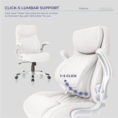 Cadeira de escritório confortável de couro PU com suporte lombar 27.55D x 26.77W x 43.3H polegadas