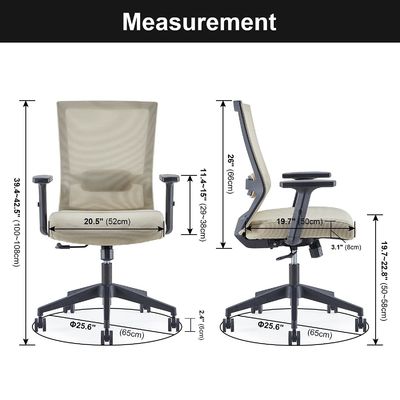 Chave de escritório giratória executiva de malha ergonômica com suporte lombar