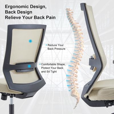 Chave de escritório giratória executiva de malha ergonômica com suporte lombar