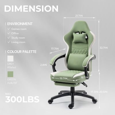 Cadeira de escritório com gel pad, apoio de braço e apoio de pé, sacos de material de couro