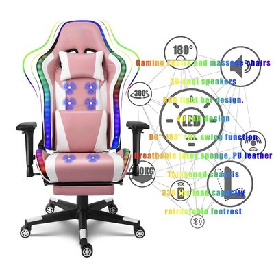 Melhore a sua experiência de jogo com um confortável banco de computador e apoio de pé