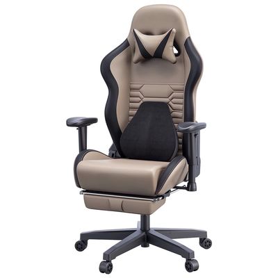 Cadeira de jogos de corrida de rodas de PU muda com suporte lombar ergonômico e embalagem de correio