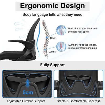 Cadeira executiva ergonômica com apoio lombar e ferro tipo metal