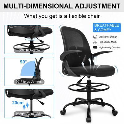 Cadeira executiva ergonômica com apoio lombar e ferro tipo metal