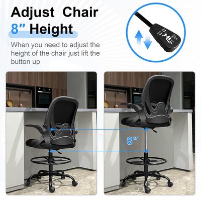 Cadeira executiva ergonômica com apoio lombar e ferro tipo metal