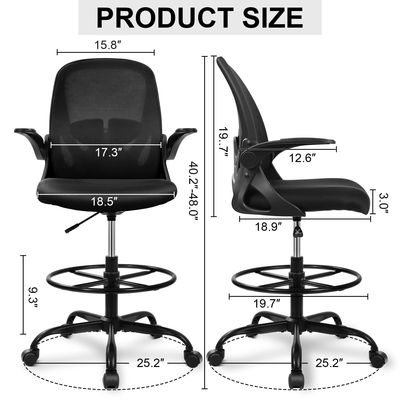 Cadeira executiva ergonômica com apoio lombar e ferro tipo metal