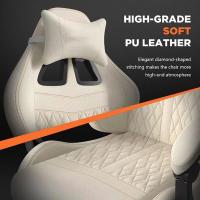 Cadeira de jogos de design moderno com couro Vintage PU e massagem 19&quot;D x 27&quot;W x 50&quot;H