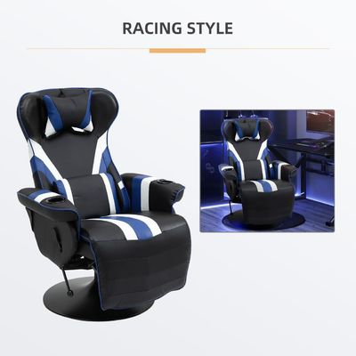 Logotipo personalizado Disponível cadeira de jogos estilo giratório com suporte lombar e apoio de pé