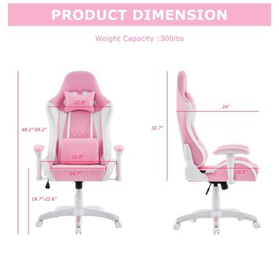 Cadeira de jogos de cor personalizada grande e alta recliner para experiência de corrida ergonômica
