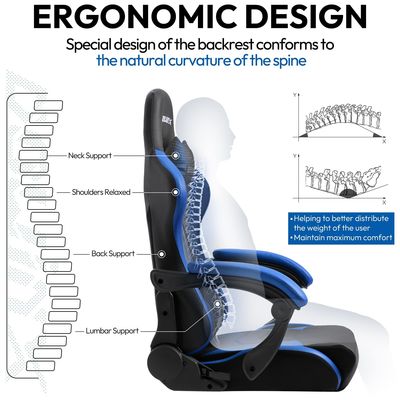 Mesa de escritório cadeira de jogos ergonômica com apoio de pé embalagem de correio de couro