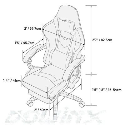 Mesa de escritório cadeira de jogos ergonômica com apoio de pé embalagem de correio de couro