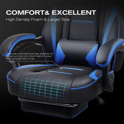 Cadeira de jogo ergonômica com apoio de pé de couro de PU