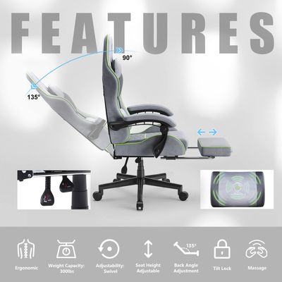 Cadeira de computador de escritório ergonômica grande e alta com elevador de gás