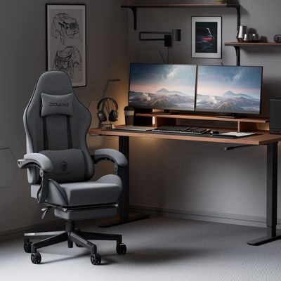 Cadeira de computador de escritório ergonômica grande e alta com elevador de gás