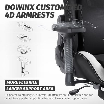 Cadeira de jogos de escritório com almofada de mola de bolso e apoios de braço 4D de altura ajustável