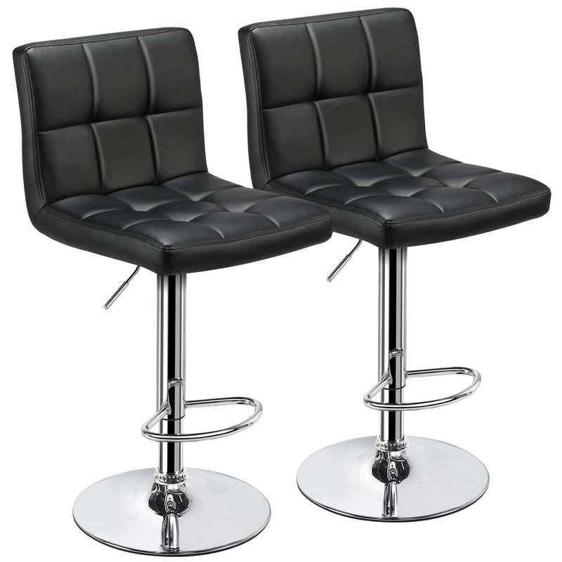 19.5&quot;D x 17&quot;W x 36.5&quot;H Barstools modernos com altura ajustável e cuero de PU giratório