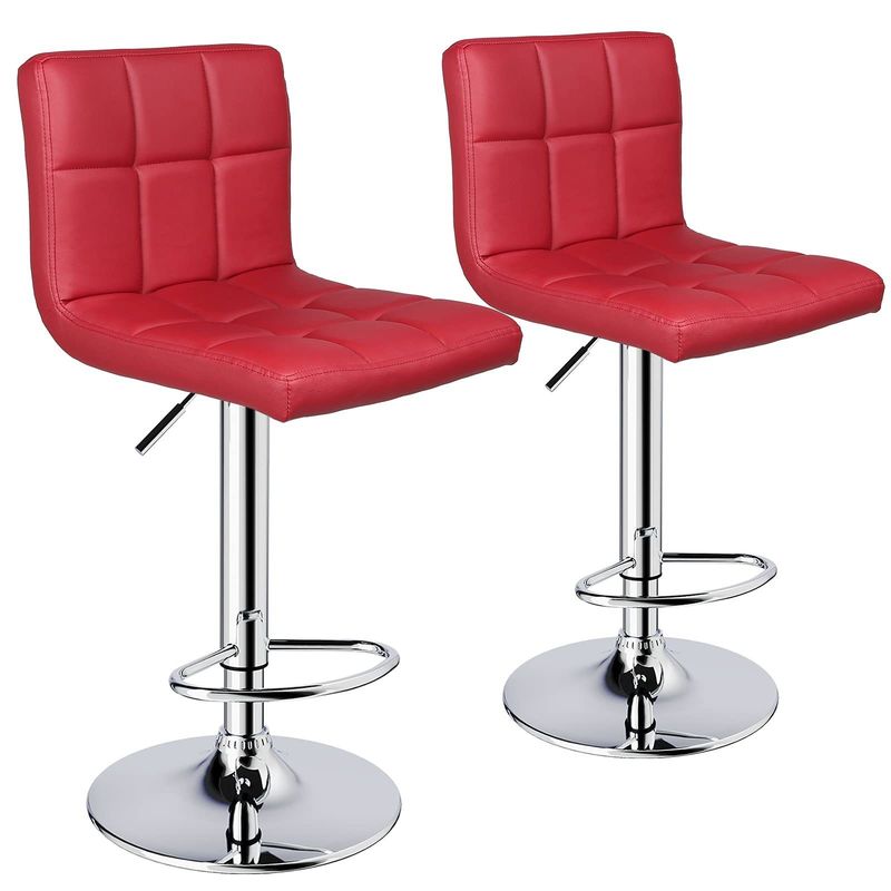 Modern Design PU Leather Ajustável Stool Bar giratório com Back 14.5 &quot;D x 16&quot; W x 24.5 &quot;H