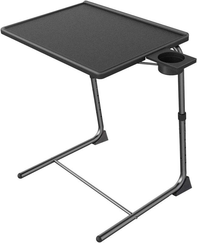 Mesa de TV dobrável ajustável para móveis domésticos de sala de estar 6 alturas e 3 ângulos de inclinação