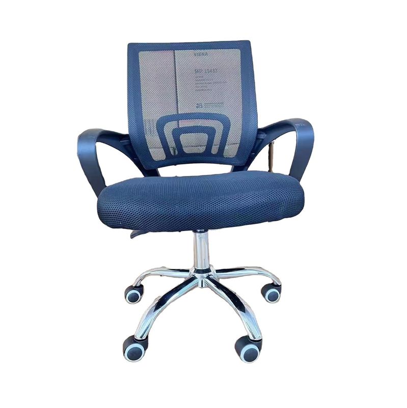 Cadeira de escritório giratória ergonômica moderna de base prateada para melhorar a eficiência do trabalho