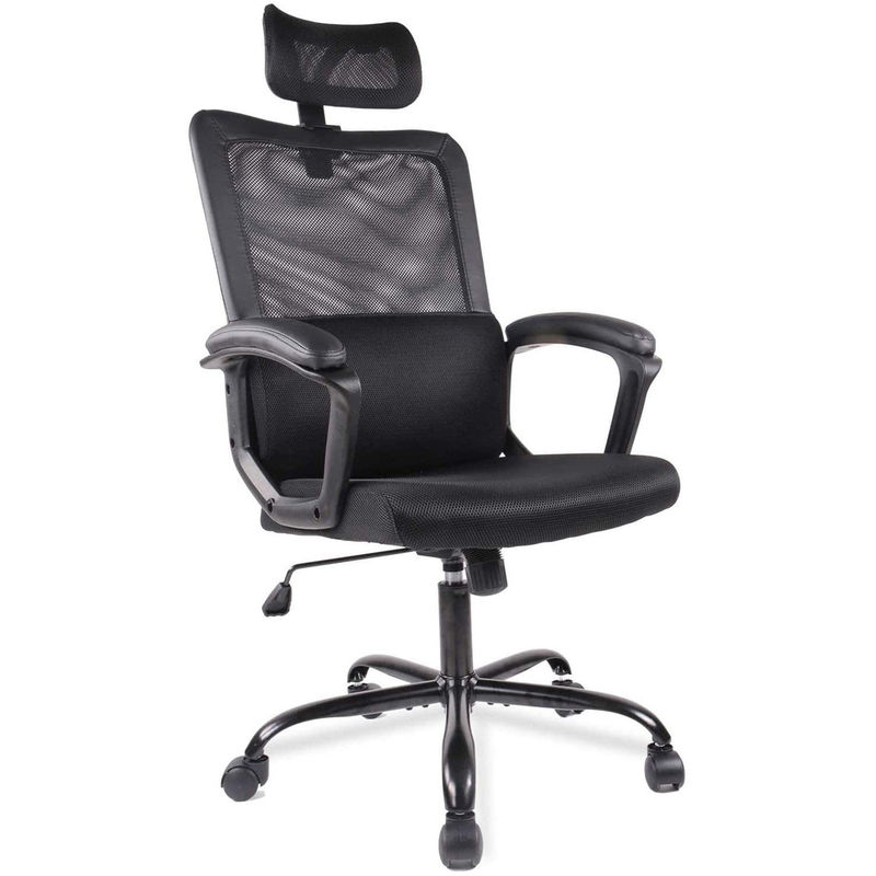 Cadeira de computador de escritório em casa de malha ergonômica com cor personalizada e rolamento rotativo
