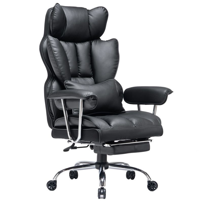 Garantia garantida de uma cadeira de computador moderna de couro PU com suporte lombar e pés