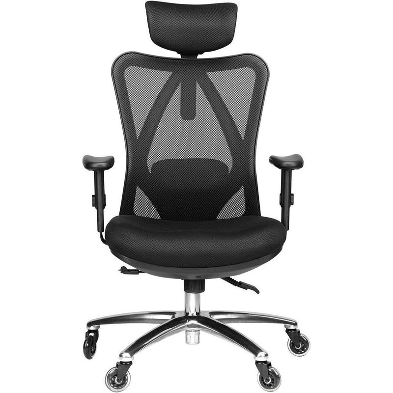Cadeira de escritório de computador doméstico ergonômico com apoio lombar para cabeça e braços