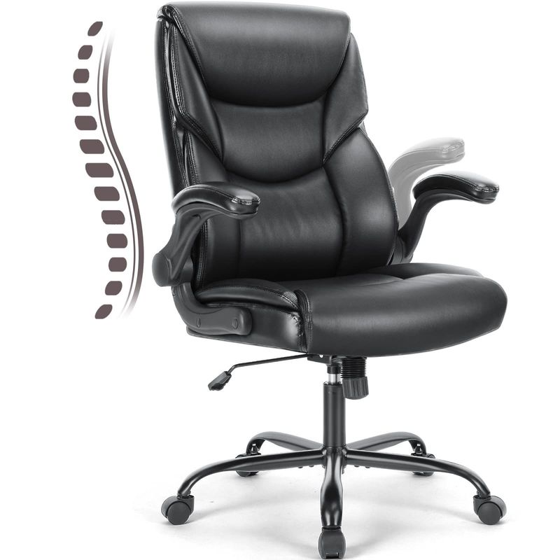 Cadeira de escritório executiva ajustável de design moderno com apoio de braço e suporte lombar