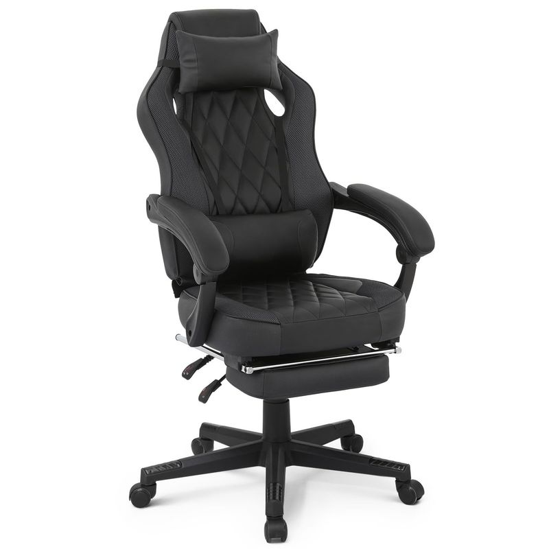 Obtenha a última cadeira de jogos na ALINUNU Racing Style PU couro com altura ajustável