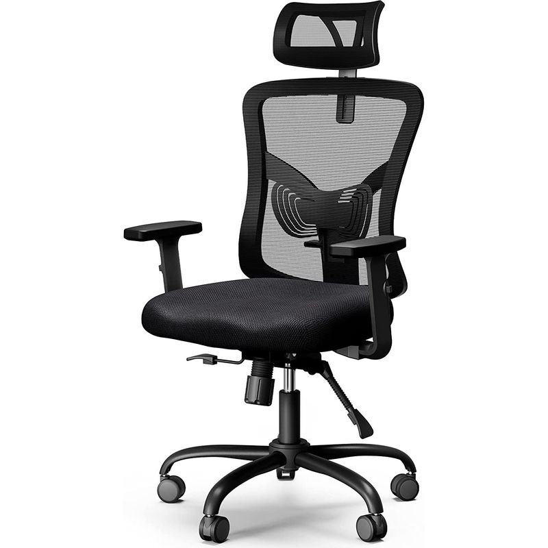 Cadeira de escritório de design moderno com braço ajustável e suporte lombar