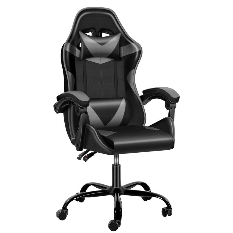 Embalagem de correio cadeira ergonômica de videogame com apoio para os pés e suporte lumbar 33 libras