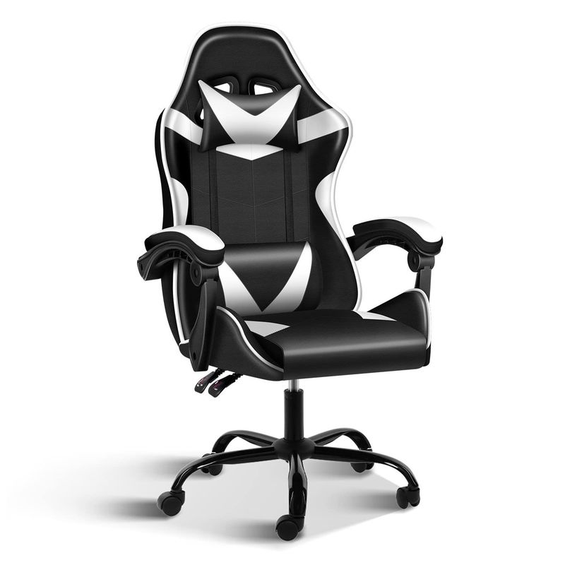 Material do assento tipo plástico Cadeira ergonómica para jogos de vídeo com apoio para os pés e apoio lombar