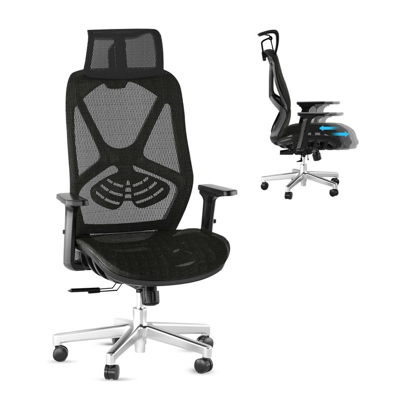 3 Gas Lift Ergonomic High Back Office Chair com Dynamic Seat Design estilo moderno