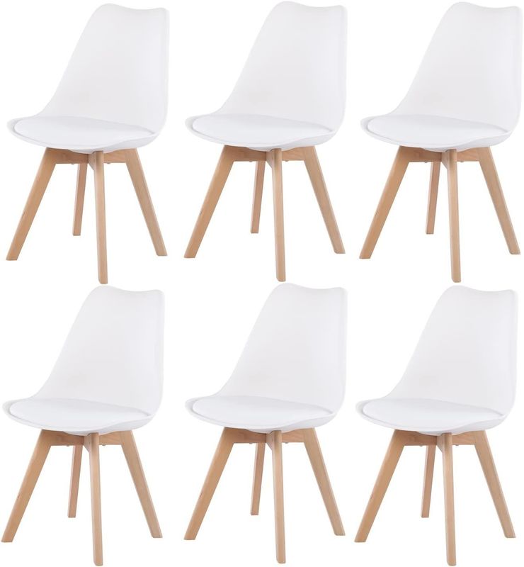 40'HQ Cadeiras de sala de estar com almofada de PU 1488pcs Preços Cadeira de jantar de tulipa de madeira nórdica