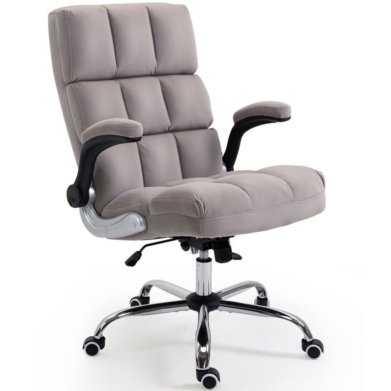 Home Office Computador Mesa Cadeira de trabalho com rodas de volta central ajustável tipo de metal giratório
